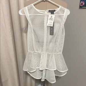 Ivory Lace Peplum Top